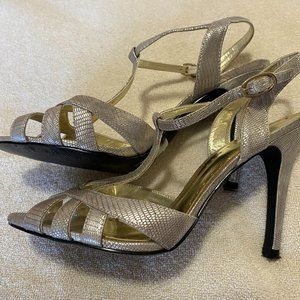 Le Chateau Gold Strappy Shoes